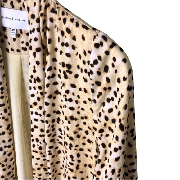 Cupcakes & Cashmere Arianne Leo Dot Duster Coat Kimono Latte Size XS Leopard - Picture 11 of 11
